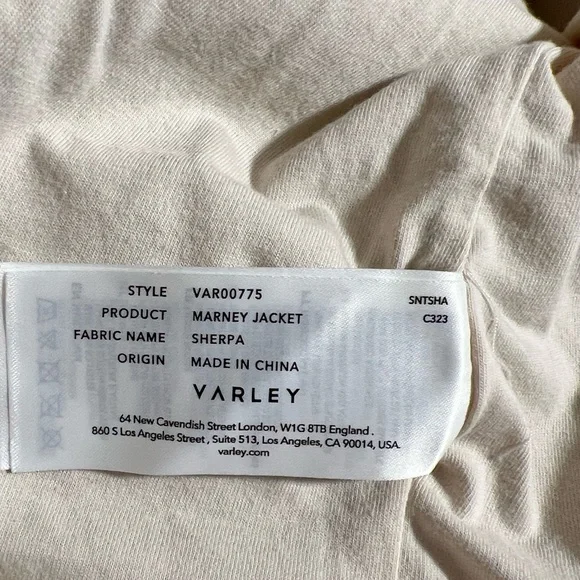 Varley Marney Oversized Fuzzy Jacket Fleece Sherpa - Picture 14 of 16